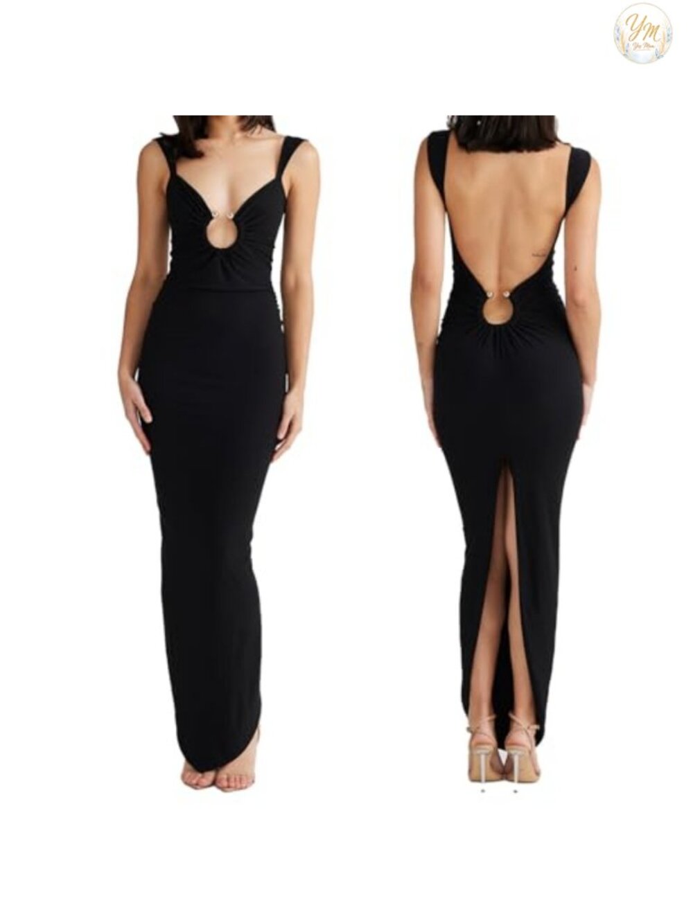 Sexy Backless V-Neck Sleeveless Open Back Split Maxi Dress Party Cocktail